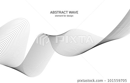 Abstract wave element for design. Digital frequency track equalizer. Stylized line art background. Vector illustration. Wave with lines created using blend tool. Curved wavy line, smooth stripe. Abstract wave element for design. Digital frequency track equalizer. Stylized line art background. Vector illustration. Wave with lines created using blend tool. Curved wavy line, smooth stripe. 101559705