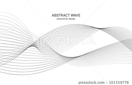 Abstract wave element for design. Digital frequency track equalizer. Stylized line art background. Vector illustration. Wave with lines created using blend tool. Curved wavy line, smooth stripe. Abstract wave element for design. Digital frequency track equalizer. Stylized line art background. Vector illustration. Wave with lines created using blend tool. Curved wavy line, smooth stripe. 101559776