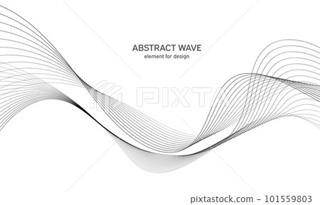 Abstract wave element for design. Digital frequency track equalizer. Stylized line art background. Vector illustration. Wave with lines created using blend tool. Curved wavy line, smooth stripe. Abstract wave element for design. Digital frequency track equalizer. Stylized line art background. Vector illustration. Wave with lines created using blend tool. Curved wavy line, smooth stripe. 101559803
