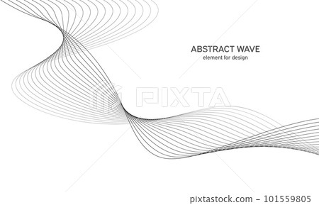 Abstract wave element for design. Digital frequency track equalizer. Stylized line art background. Vector illustration. Wave with lines created using blend tool. Curved wavy line, smooth stripe. Abstract wave element for design. Digital frequency track equalizer. Stylized line art background. Vector illustration. Wave with lines created using blend tool. Curved wavy line, smooth stripe. 101559805