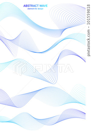 Abstract colorfull wave element for design. Digital frequency track equalizer. Stylized line art background.Vector illustration.Wave with lines created using blend tool.Curved wavy line, smooth stripe Abstract colorfull wave element for design. Digital frequency track equalizer. Stylized line art background.Vector illustration.Wave with lines created using blend tool.Curved wavy line, smooth stripe 101559818