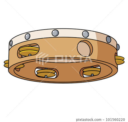 Illustration of a tambourine seen diagonally from the back 101560220