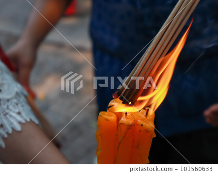 candles, incense, paying homage to monks, religion candles, incense, paying homage to monks, religion 101560633