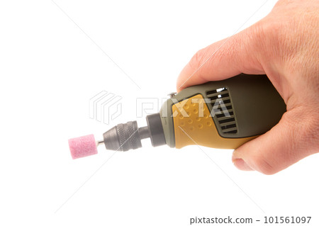 graver and drilling electric tool on a white background. dremel for processing materials 101561097