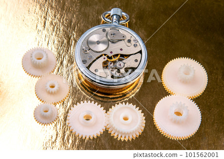 mechanical analog stopwatch on a colored background. 101562001