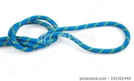 durable colored rope for climbing equipment on a white background.  101562440