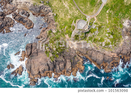"Aomori Prefecture" Hachinohe City, where you can see Ashigezaki Observatory from the sky with a drone 101563098