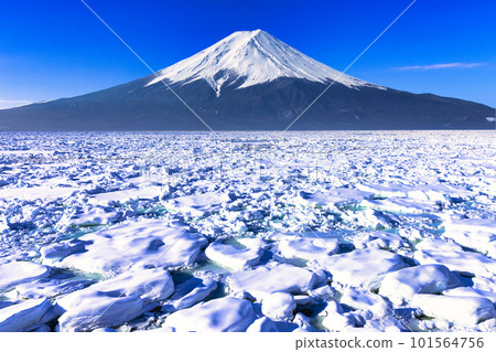 Drift ice in the Sea of Okhotsk and Mt. Fuji composition Drift ice in the Sea of Okhotsk and Mt. Fuji composition 101564756