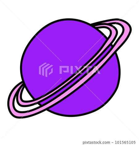 Abstract violet planet sphere with rings, doodle style flat vector Abstract violet planet sphere with rings, doodle style flat vector 101565105