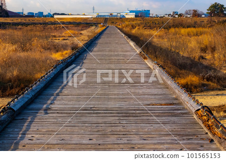 Kizugawa river bridge in winter 101565153