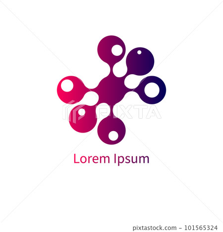 Molecule logo, science geometric isolated color abstract icon 101565324