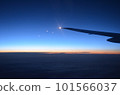 A sunset glow seen from an airplane 101566037
