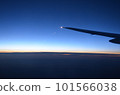 A sunset glow seen from an airplane 101566038