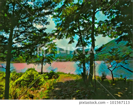 有夏天感覺的山水畫 有夏天感覺的山水畫 101567113