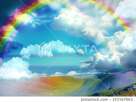rainbow seen from the top rainbow seen from the top 101567663