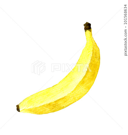 One yellow banana fruit hand-painted watercolor illustration material One yellow banana fruit hand-painted watercolor illustration material 101568634