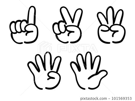 代表數字的手勢圖標集 101569353
