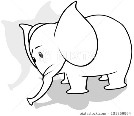 Drawing of a Simple Elephant Standing on the Ground Drawing of a Simple Elephant Standing on the Ground 101569994