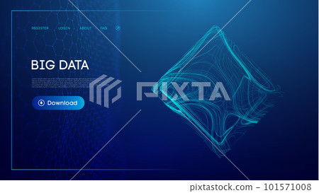 Data cube blockchain technology background. Futuristic network vector illustration. 101571008