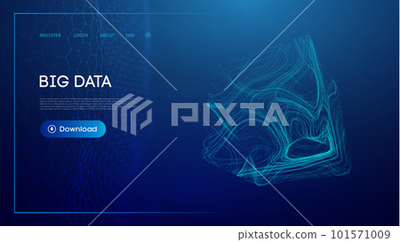 Data cube blockchain technology background. Futuristic network vector illustration. 101571009