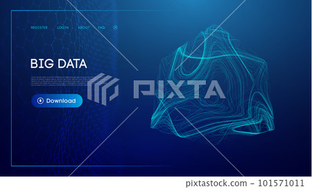 Data cube blockchain technology background. Futuristic network vector illustration. 101571011