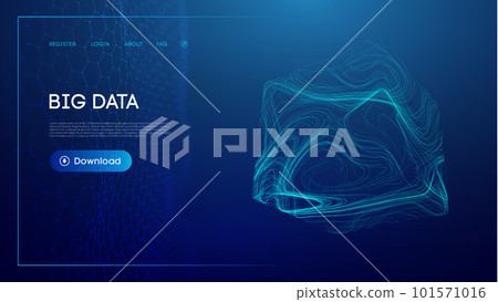 Data cube blockchain technology background. Futuristic network vector illustration. 101571016