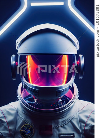 Portrait of an astronaut in a spacesuit. High-tech astronaut from the future. Generative AI Art Portrait of an astronaut in a spacesuit. High-tech astronaut from the future. Generative AI Art 101573891