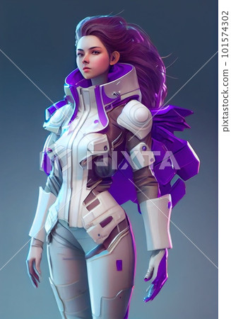 Portrait of an astronaut in a spacesuit. High-tech astronaut from the future. Generative AI Art. 101574302