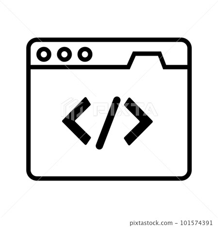 簡單的編程開發圖標。向量。 101574391