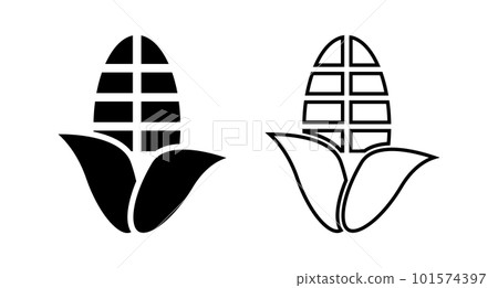 Corn silhouette icon set. vector. Corn silhouette icon set. vector. 101574397