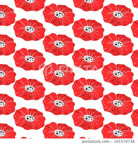 Seamless pattern with red poppy flowers Seamless pattern with red poppy flowers 101574736