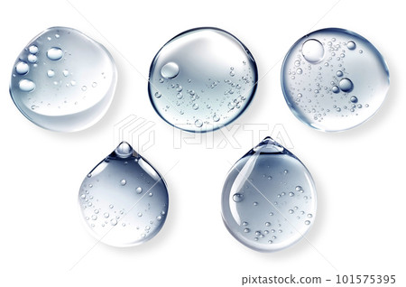 白色背景上豐滿透明美麗的液體凝膠標籤 101575395