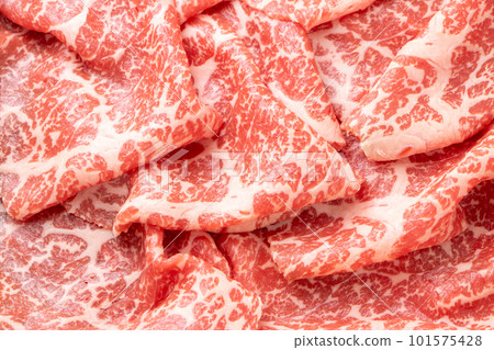 Close-up of beef (aitchbone cut off). Close-up of beef (aitchbone cut off). 101575428