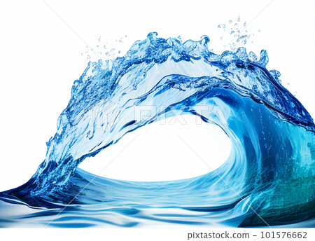 Big wave and tube in blue sea and wave tunnel 101576662