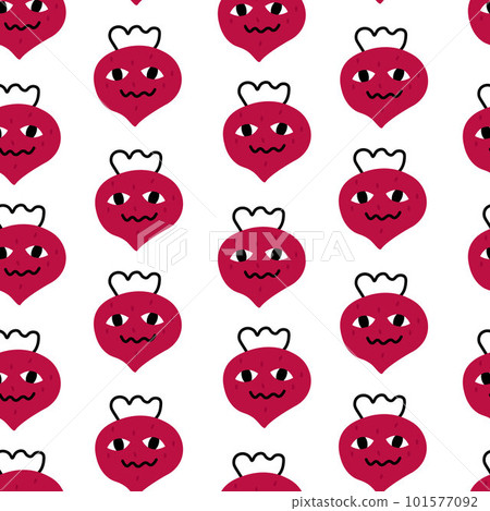 Beet root viva magenta style color seamless pattern scandinavian doodle. 101577092