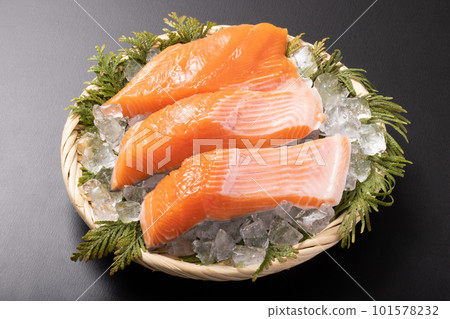 Raw Silver Salmon Produced in Miyagi Prefecture (Farmed) Raw Silver Salmon Produced in Miyagi Prefecture (Farmed) 101578232