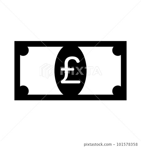 Pound banknote silhouette icon. sterling pound. vector. Pound banknote silhouette icon. sterling pound. vector. 101578358