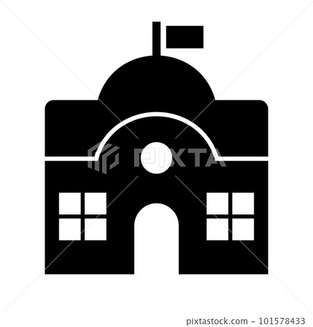 Middle school silhouette icon. vector. Middle school silhouette icon. vector. 101578433