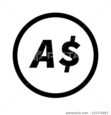 Simple round Australian dollar coin icon. vector. 101578867