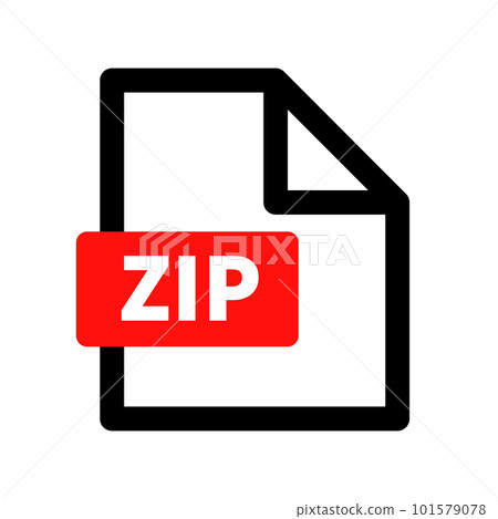 紅色 ZIP 文件圖標。壓縮數據文件。電腦文件。向量。 101579078