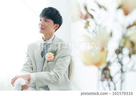 Male groom in a tuxedo Male groom in a tuxedo 101579310