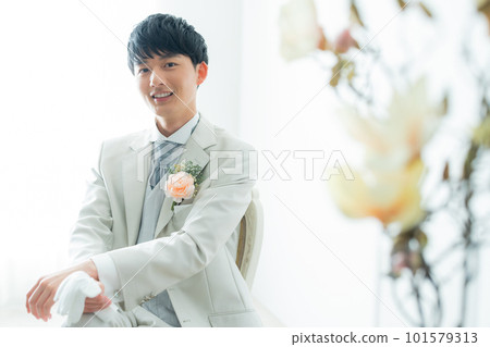 Male groom in a tuxedo 101579313