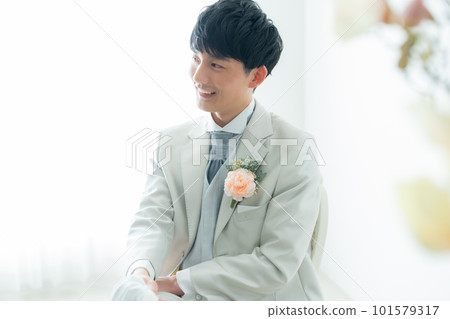 Male groom in a tuxedo Male groom in a tuxedo 101579317