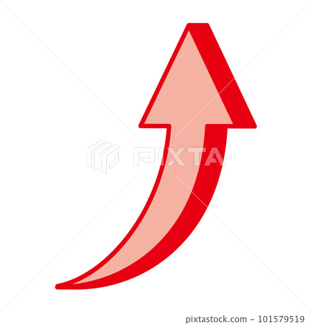 立體紅色上升箭頭單品 101579519