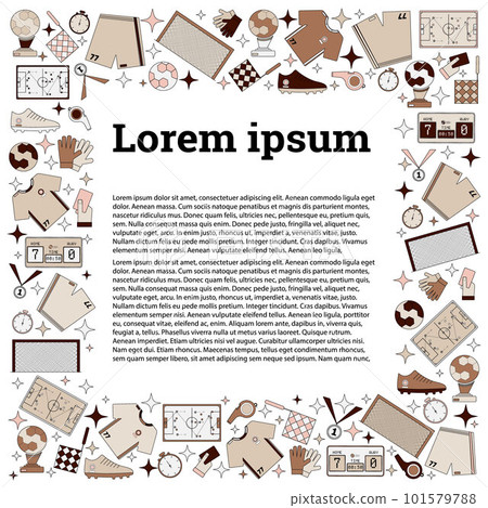 Soccer frame text brown 101579788