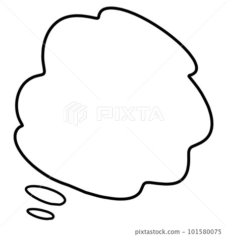 似乎在思考某事的對話泡泡的線條圖 似乎在思考某事的對話泡泡的線條圖 101580075