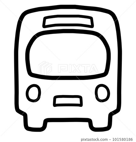 Icon style line drawing of a bus facing the front 101580186