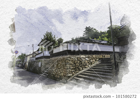 廣島縣廿日市水彩風格的宮島林家宅邸 廣島縣廿日市水彩風格的宮島林家宅邸 101580272