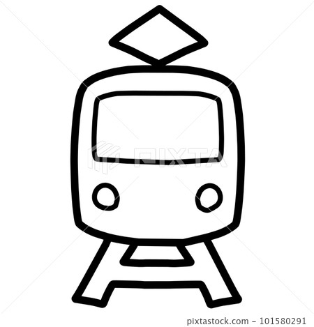 面向前方的火車的圖標樣式線條圖 面向前方的火車的圖標樣式線條圖 101580291