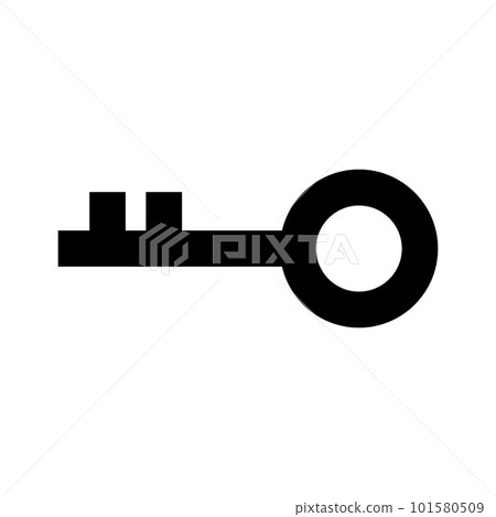 關鍵剪影圖標。安全。加密密鑰。向量。 101580509